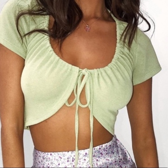 Princess Polly Tops - Princess Polly Sage Reedman Top